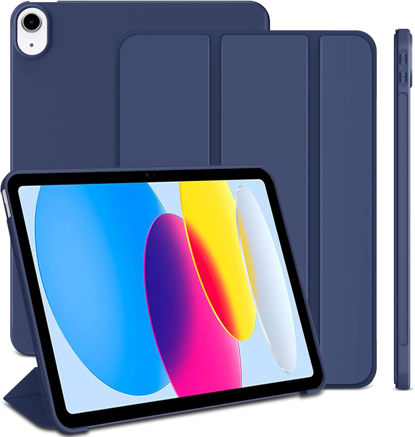 ProtUTab Funda para iPad de 10. generación 2022, funda delgada y triple con soporte para iPad de 10 generación, funda para iPad de 10.9 pulgadas,