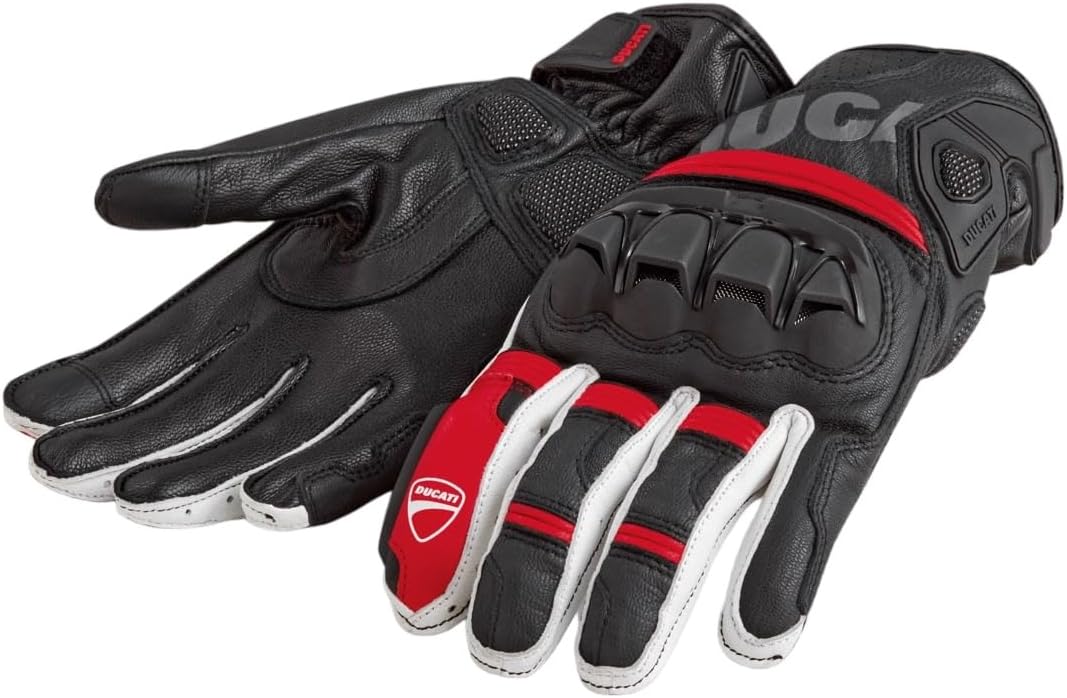 Ducati Sport C4 – Guantes de Tela-Cuero (NegroRojoBlanco) 98107719