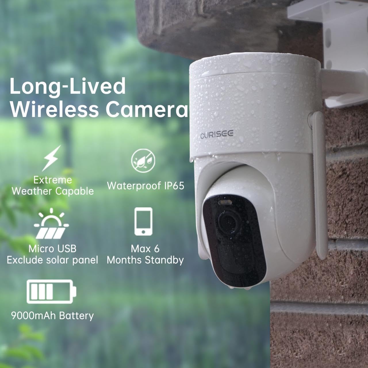 Cámara de seguridad inalámbrica para exteriores, solución de 3 MP, cámara para exteriores para seguridad en el hogar con PTZ de 360, WiFi de 2.4