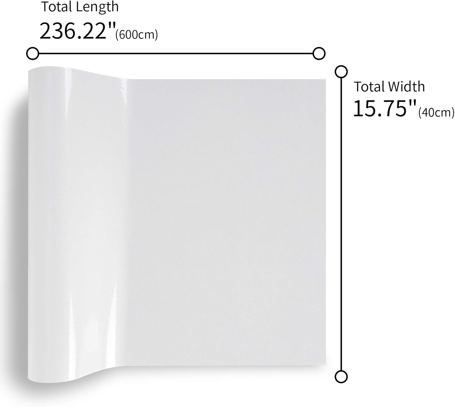VEELIKE Papel adhesivo blanco brillante de 15.7 x 236 pulgadas para armarios, encimeras, película autoadhesiva, papel tapiz decorativo con purpurina