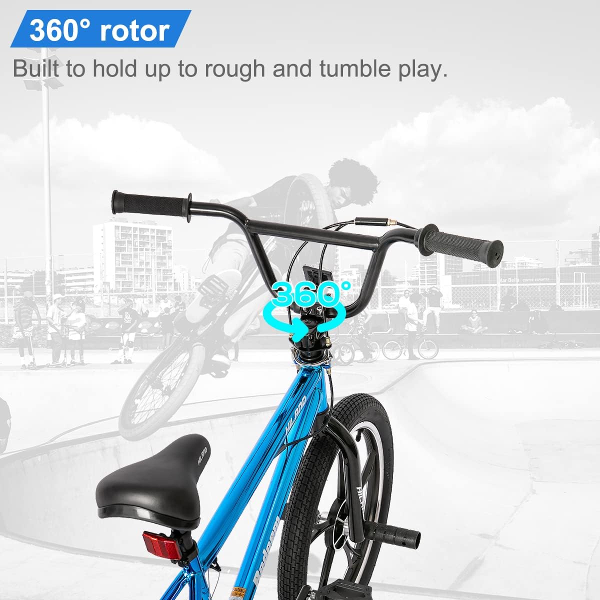 Hiland – Bicicleta BMX para niños y niñas de 5 a 12 años, rotor de 360 grados, 4 clavijas de una sola velocidad, varios colores