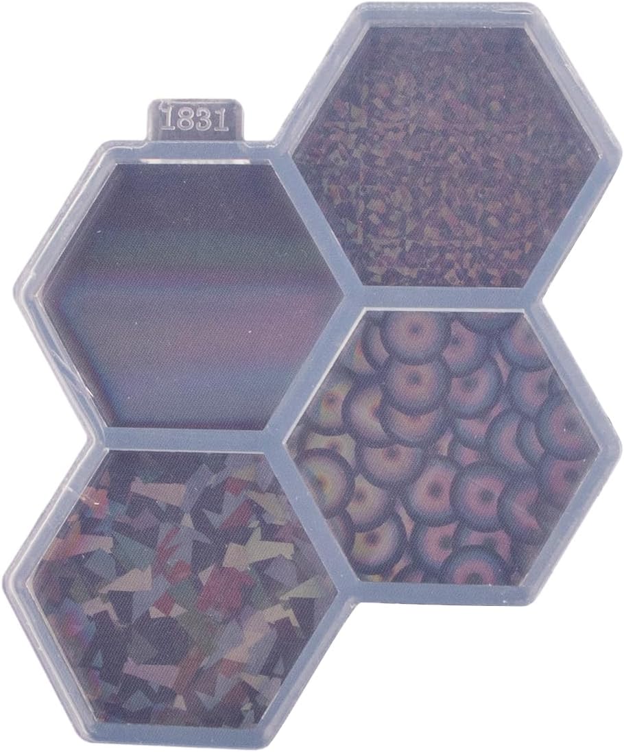 Molde de silicona holográfica con forma hexagonal de 1.7 pulgadas, molde de agarre para teléfono, moldes de resina epoxi, molde de enchufe de