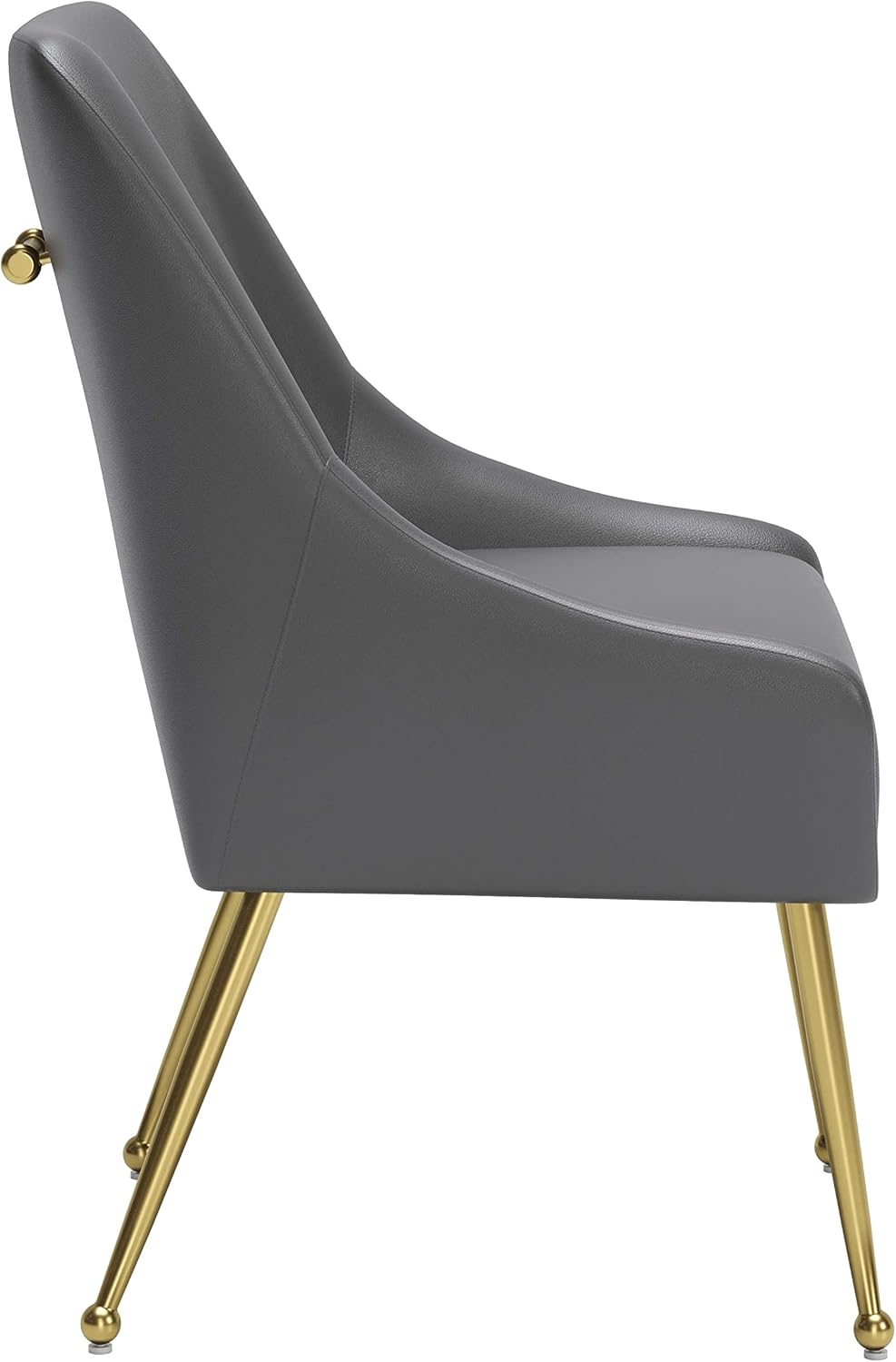 Zuo Maxine Silla de comedor gris y dorado