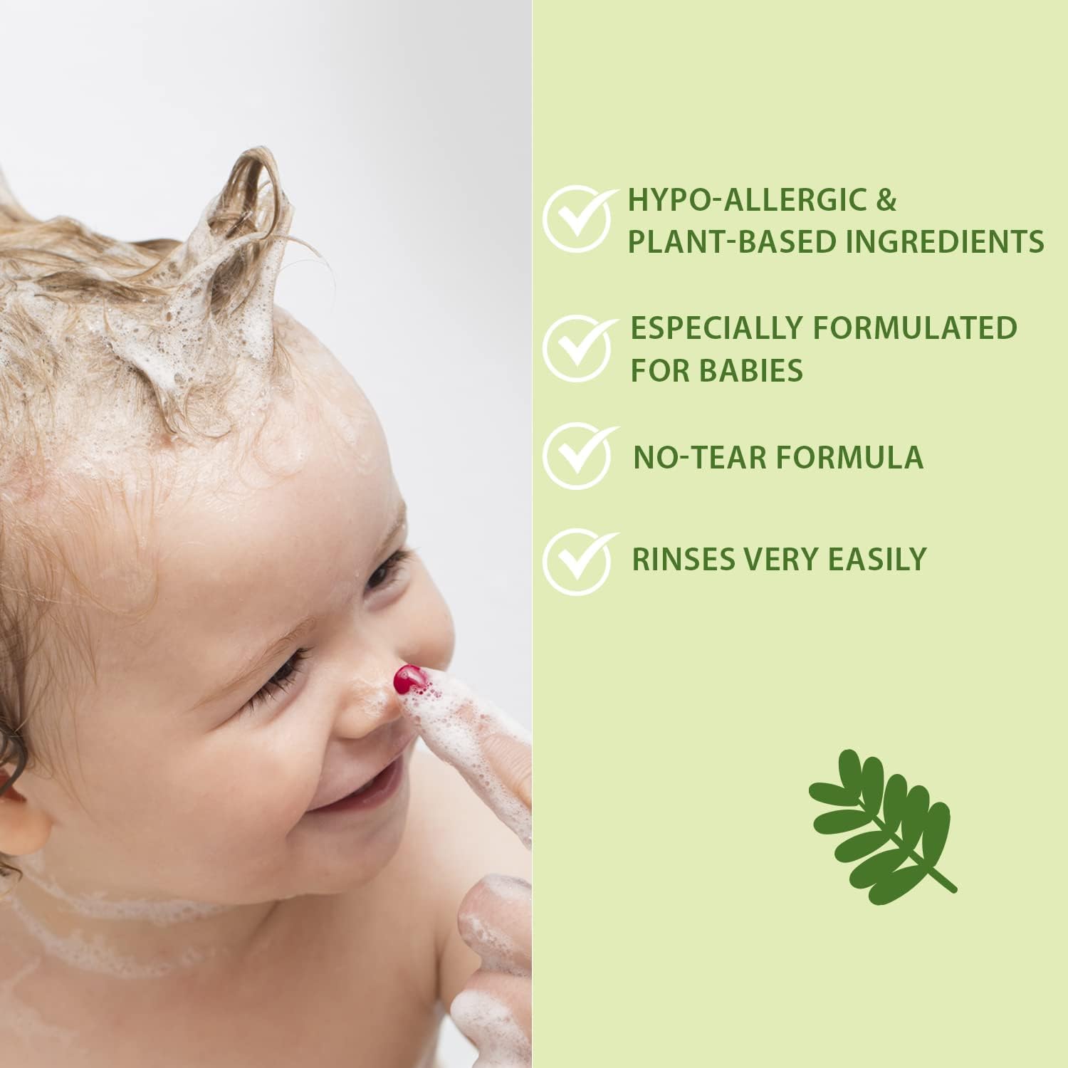 Care 3 en 1 Baby Shampoo, enriquecido con miel, germen de trigo y aceite de oliva orgánico, nutre el cabello del bebé con una fórmula suave y sin