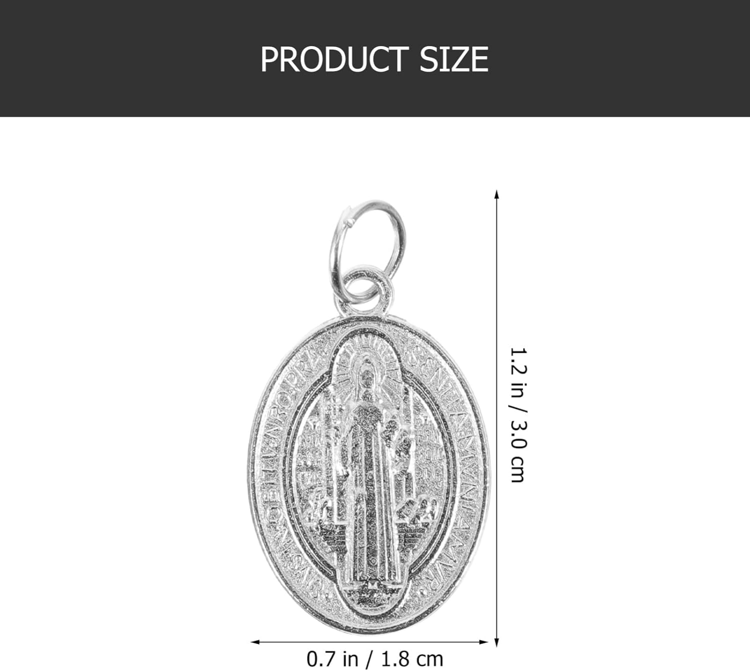 COHEALI 50 dijes de medalla de San Benito, dije de San Benito, colgante de San Santo a granel, colgante de metal para bricolaje, rosario, collar,