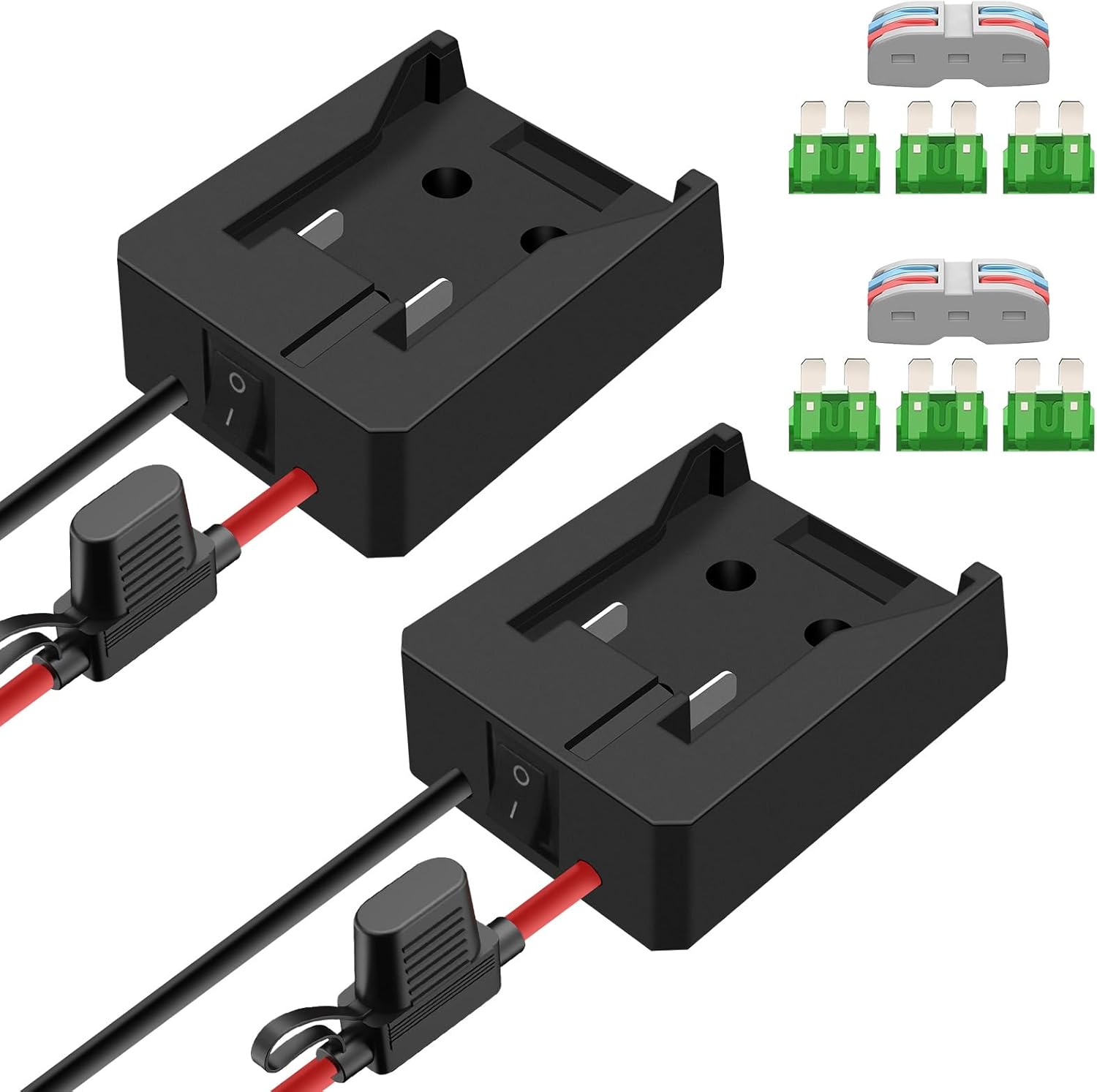 Paquete de 2 adaptadores de batería de Power Wheels para Milwaukee M18 Adaptador de batería de 18 V y Dewalt 20 V Power Wheels conversión de batería