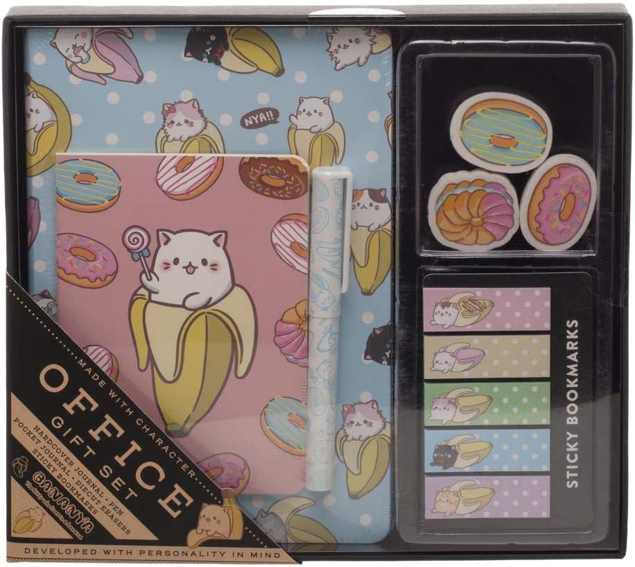 Bananya Papelería Anime Suministros escolares Anime Suministros de oficina Accesorios de anime, Multi colorido
