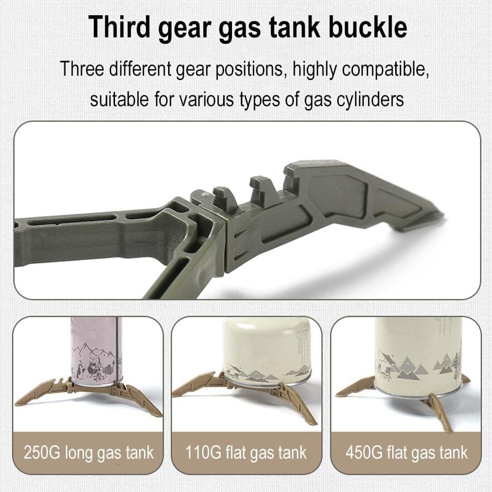 Estabilizador de lata de combustible para estufas de campamento, trípode plegable para cartucho, soporte de trípode, mini plegable para acampar al