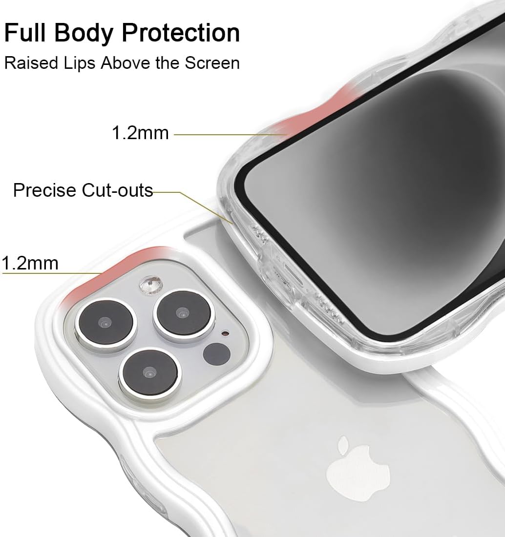 iPhone 1212 Pro Wave Front Shape Phone Case Cute iPhone Case (Blanco)