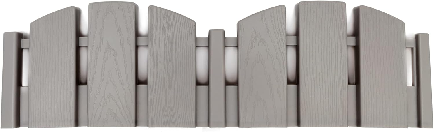 EasyFlex No-Dig Borde de paisaje con picos de anclaje, 4.5 pulgadas de alto, borde decorativo de jardín Adirondack con aspecto de madera, kit de 15