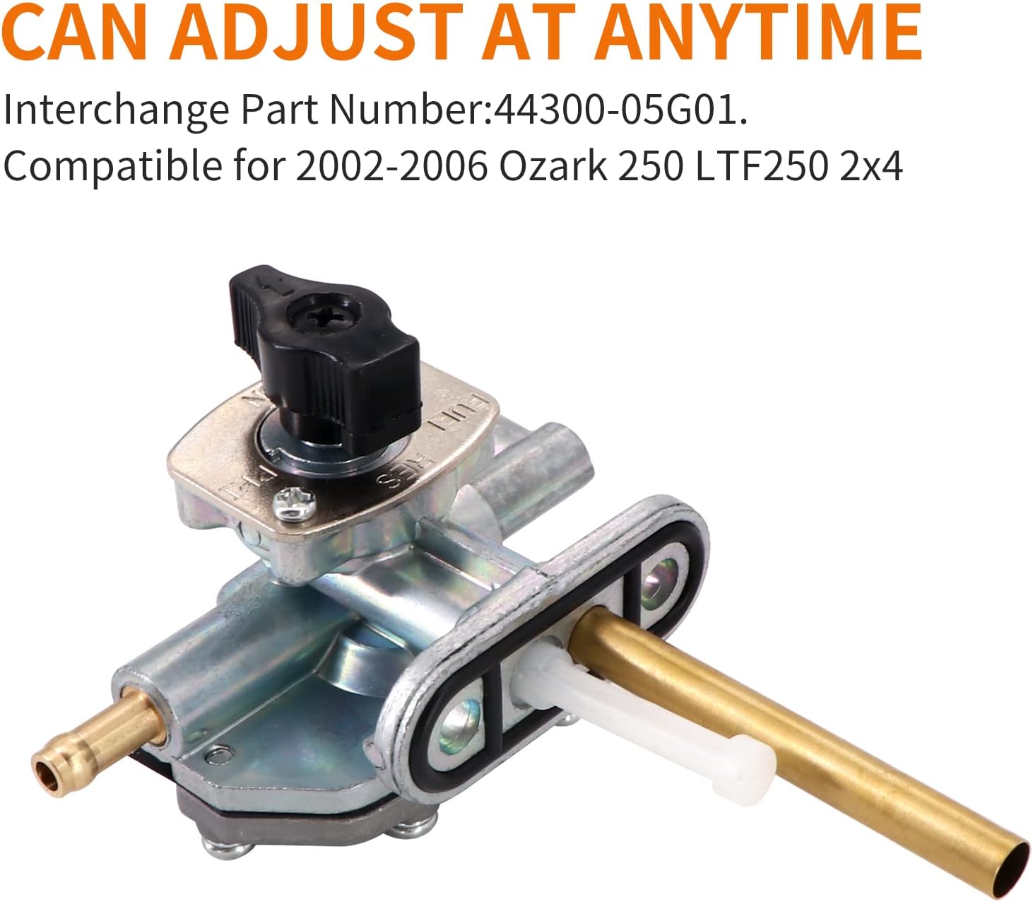 Válvula de gasolina de combustible PrimeReserve Vacuum 44300-05G01 Se adapta a 2002-2006 Suzuki Ozark 250 LTF250 2×4