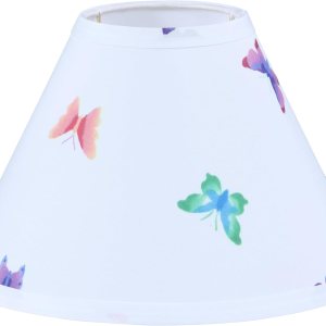 Aspen Creative 56036, pantalla de lámpara de transición UNO de tapa dura, blanca con diseño de mariposa y floral, parte superior de 4 pulgadas x 10 Aspen Creative 56036, pantalla de lámpara de transición UNO de tapa dura, blanca con diseño de mariposa y floral, parte superior de 4 pulgadas x 10