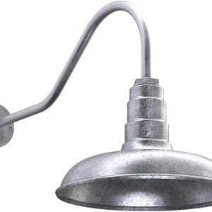 Steel Lighting Co. Topanga – Luz de granero  Sensor de atardecer a amanecer  Montaje en pared al aire libre  Cúpula de 14 pulgadas  Cuello de cisne Steel Lighting Co. Topanga – Luz de granero  Sensor de atardecer a amanecer  Montaje en pared al aire libre  Cúpula de 14 pulgadas  Cuello de cisne