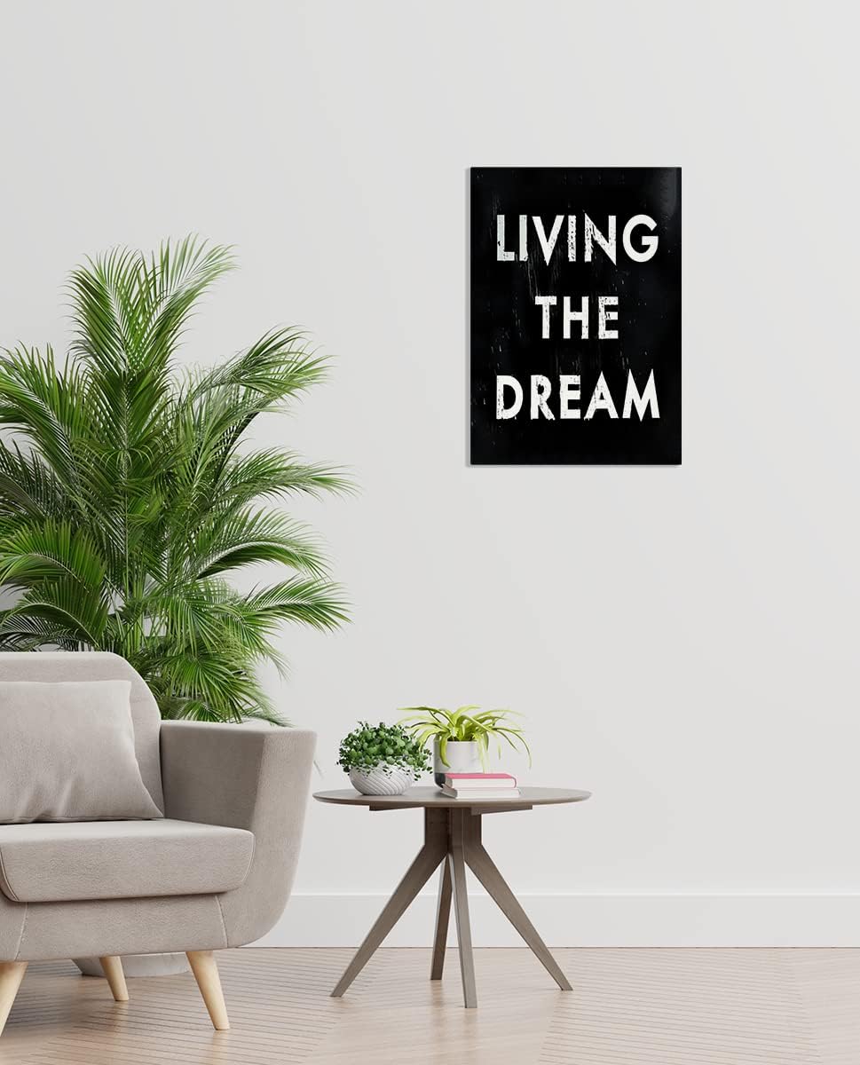 BXFAHZJ Living The Dream – Lienzo decorativo para pared, diseño de ensueño de granja, 11 x 14 pulgadas, decoración para el hogar, dormitorio, sala