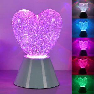 Lámpara LED que cambia de color en forma de corazón, diseño único en forma de corazón que llena coloridas luces nocturnas con amor, mejores niños, Lámpara LED que cambia de color en forma de corazón, diseño único en forma de corazón que llena coloridas luces nocturnas con amor, mejores niños,