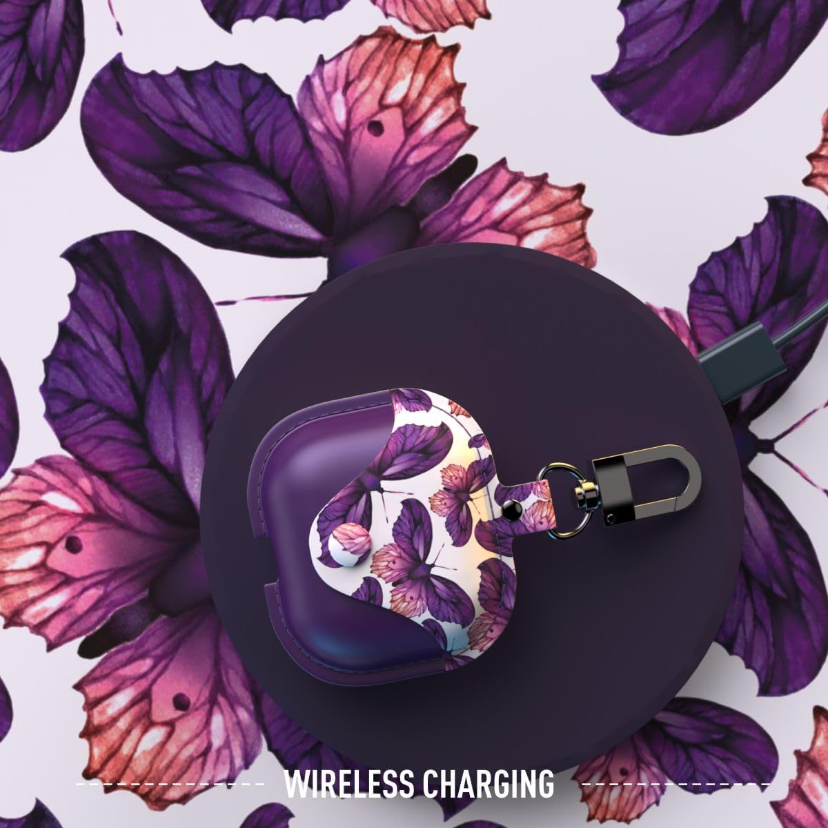 Funda de cuero para AirPods 3, funda de cuero para Airpod 3 para mujer, funda de cuero para Airpod 3 con llavero de cierre a presión seguro (rojo)