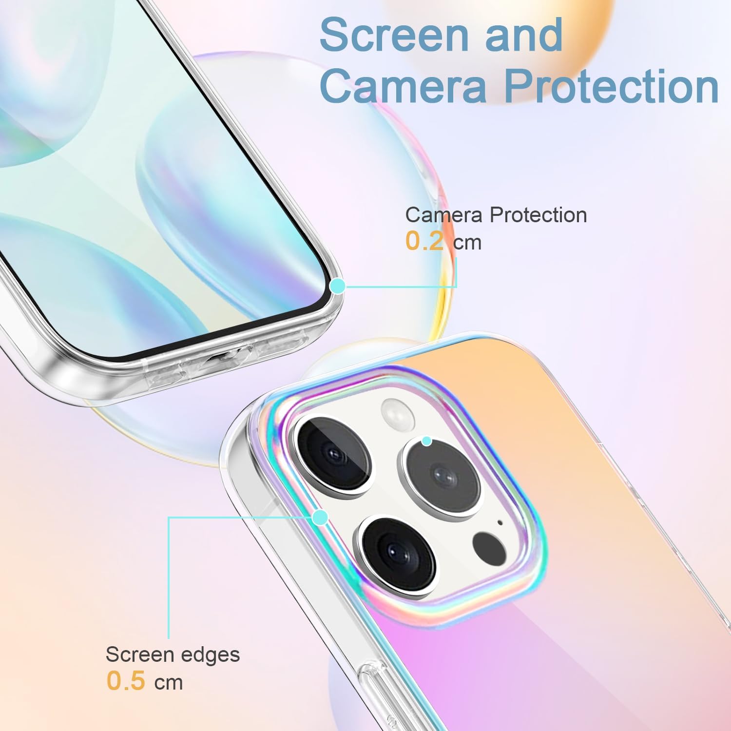 Yiyahu Coloful – Funda para iPhone 15 Pro, translúcida mate para iPhone 15 Pro para mujeres, niñas, bonita funda a prueba de golpes para Apple