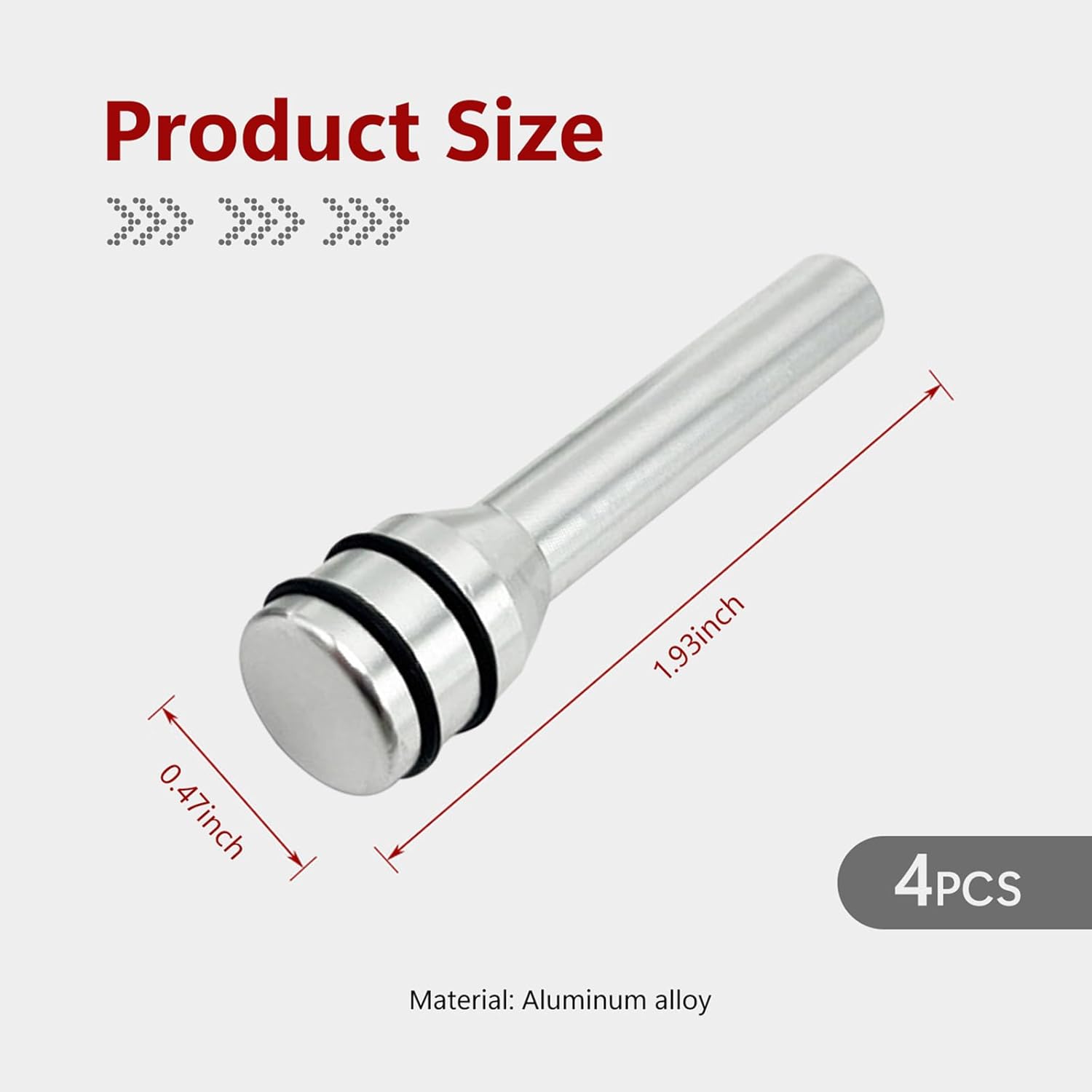 4 pomos de bloqueo de puerta de automóvil de 1.92 x 0.47 pulgadas, pasadores de aleación de aluminio para cerraduras de puerta interior, decoración
