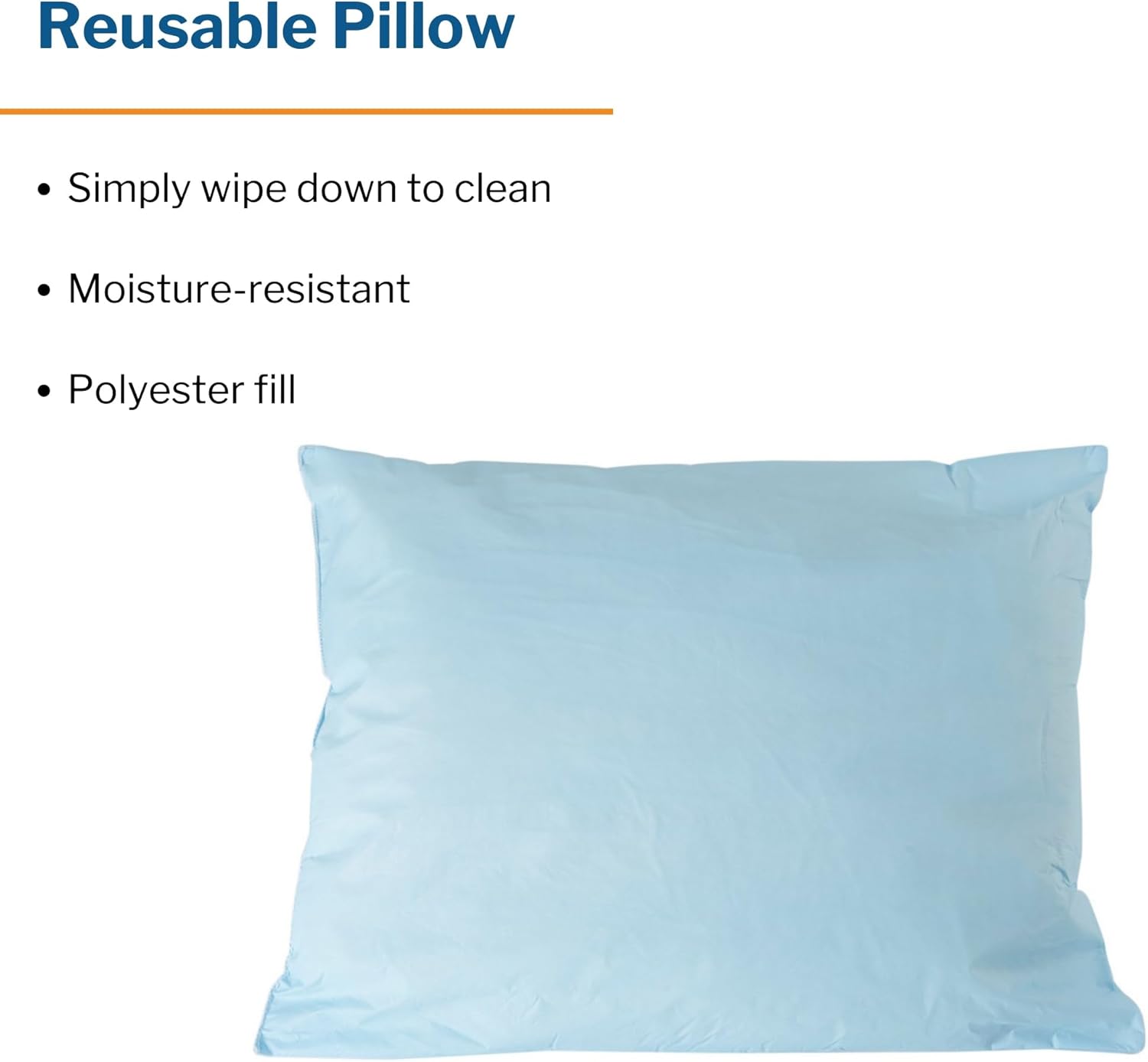 McKesson Limited – Almohada de cama reutilizable, resistente a líquidos y manchas, azul, 20 x 26 pulgadas, 12 unidades