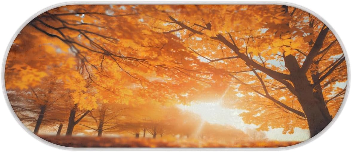 cfpolar Maple Tree Forest Sunny Bathroom Rugs Non-Slip Bath Rug Microfiber Bath Mat Absorbent Kitchen Mats and Rugs Machine Washable Oval Plush
