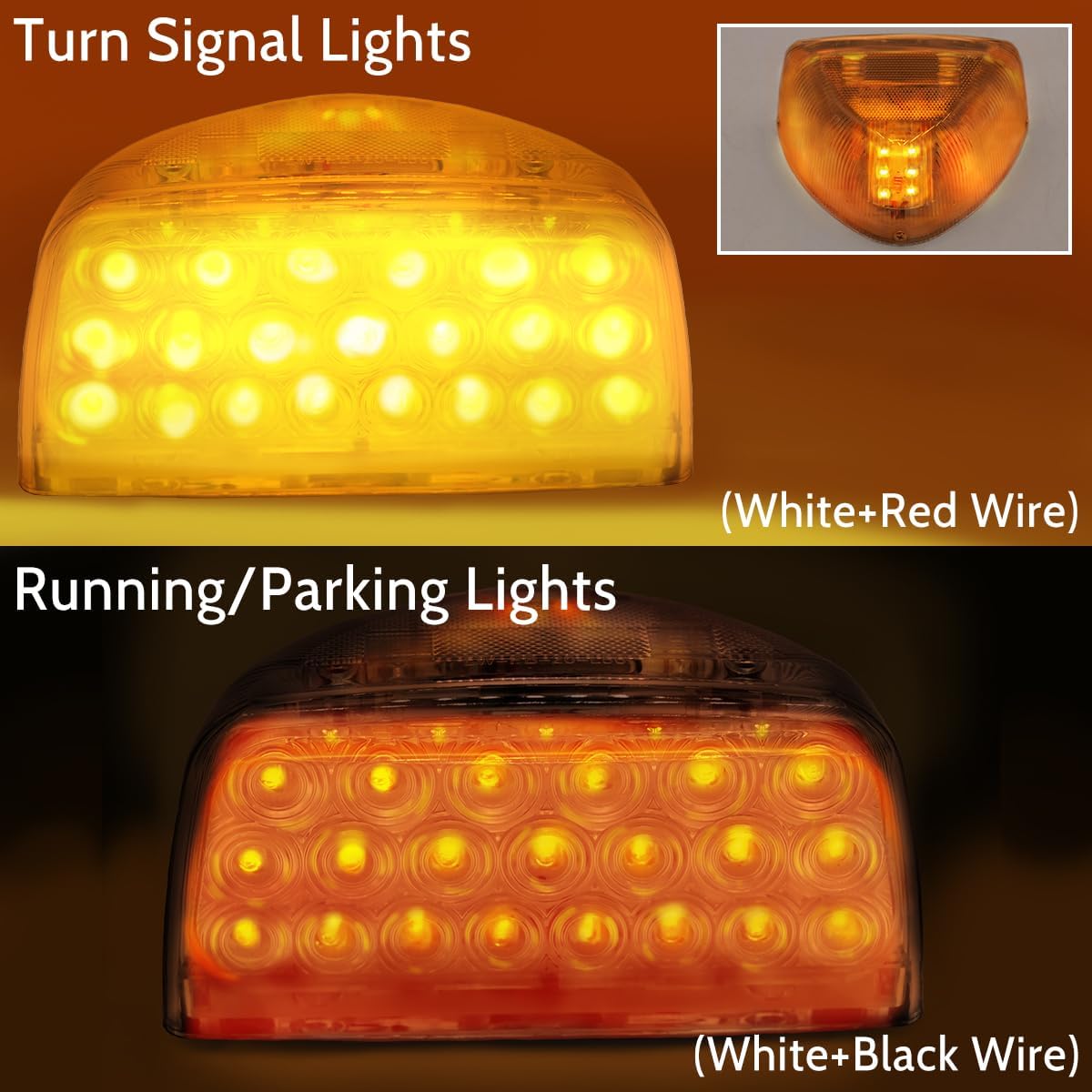 Señal de giro para Peterbilt, 31 luces LED triangulares ámbar Peterbilt con 3 cables de repuesto para Peterbilt 379 359 357 365 378 ámbar Ledlente