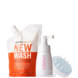 New Wash (RICH) Kit, champú seco en polvo de 1.35 onzas, bolsa de 8 onzas + cepillo para el cuero cabelludo, ingredientes orgánicos no tóxicos, New Wash (RICH) Kit, champú seco en polvo de 1.35 onzas, bolsa de 8 onzas + cepillo para el cuero cabelludo, ingredientes orgánicos no tóxicos,