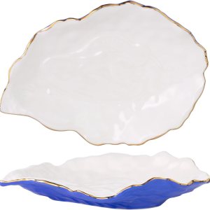 Lilly Pulitzer Juego de 2 platos de cerámica para aperitivo de concha marina de 6 pulgadas, platos únicos para cocina del hogar, conchas azules y Lilly Pulitzer Juego de 2 platos de cerámica para aperitivo de concha marina de 6 pulgadas, platos únicos para cocina del hogar, conchas azules y