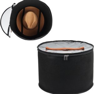 Caja de almacenamiento plegable para sombreros redondos con tapa, caja grande de viaje, organizador de armario decorativo para mujeres y hombres, Caja de almacenamiento plegable para sombreros redondos con tapa, caja grande de viaje, organizador de armario decorativo para mujeres y hombres,