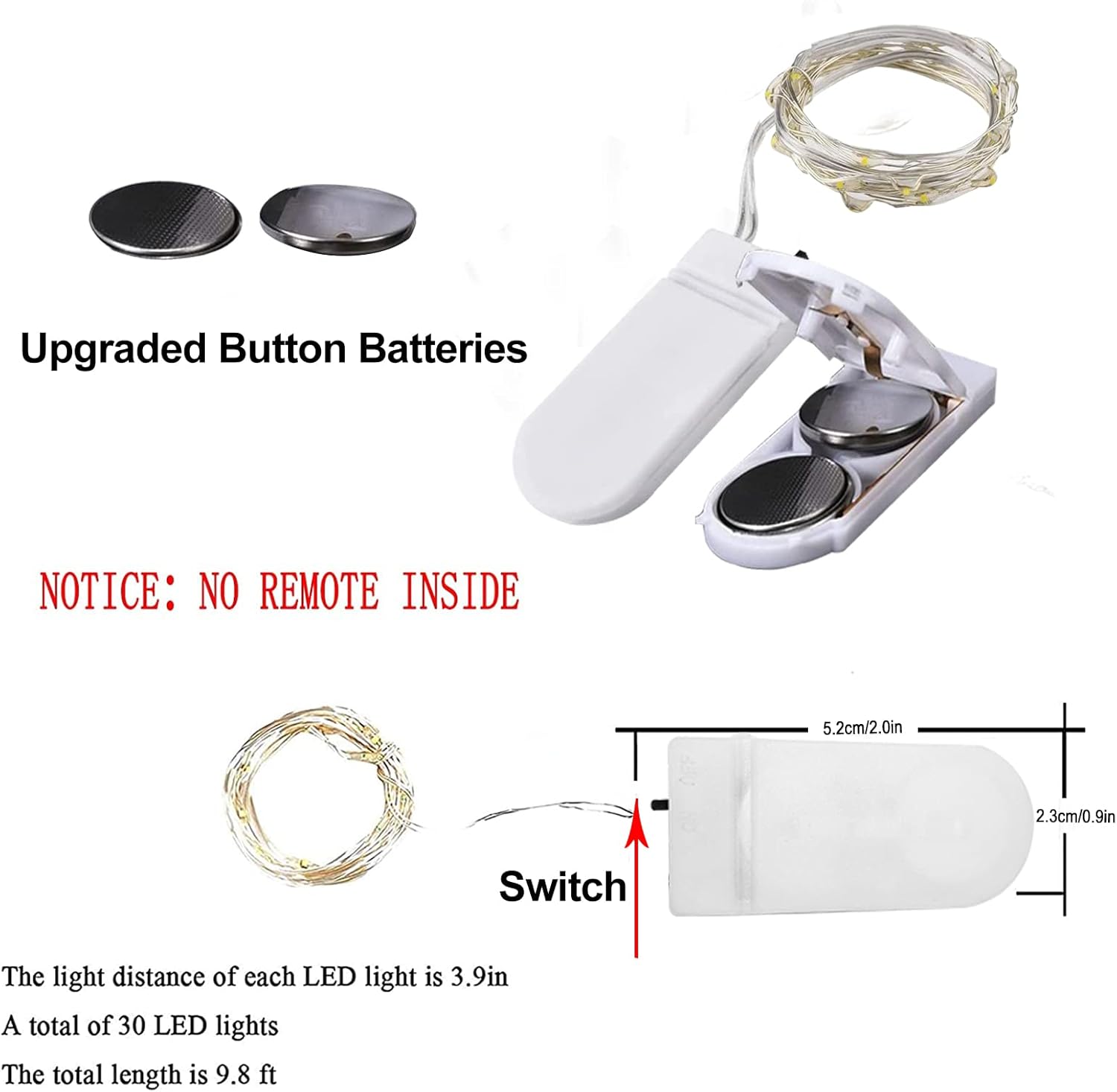 YJFWAL Guirnalda de luces artificiales de hojas de hiedra verde  6.5 pies, 1 guirnalda de luces de vid con 2 tiras de 30 luces LED, funciona con