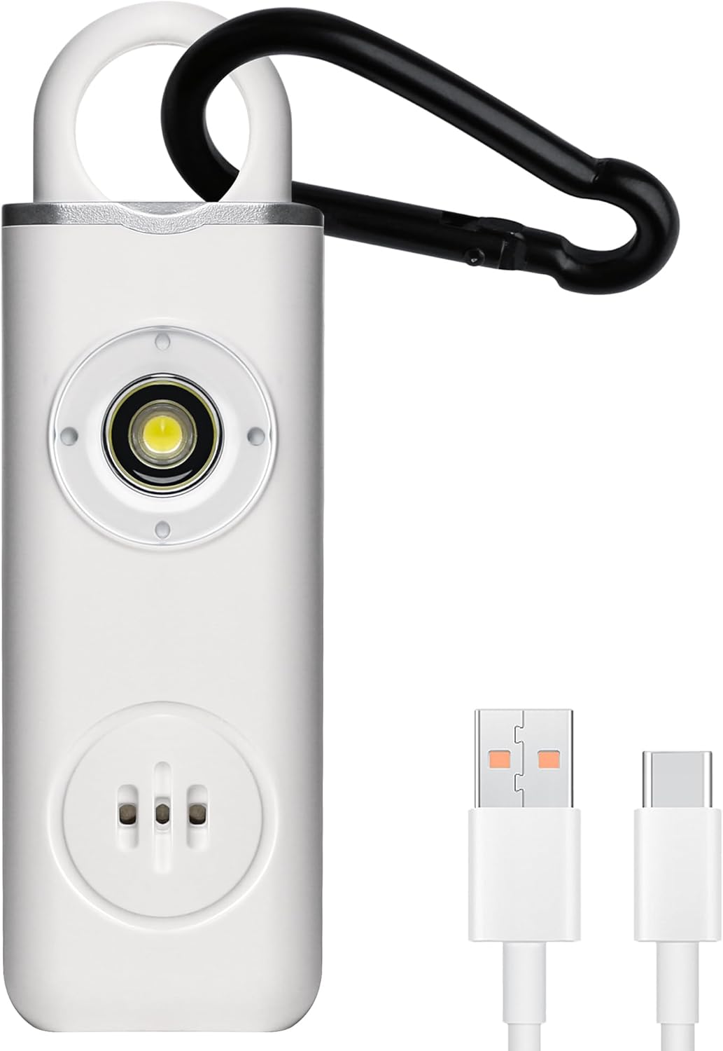 Alarma de seguridad personal recargable para mujeres, adolescentes, ancianos y niños, alarma de seguridad de 130 dB con luz estroboscópica LED y