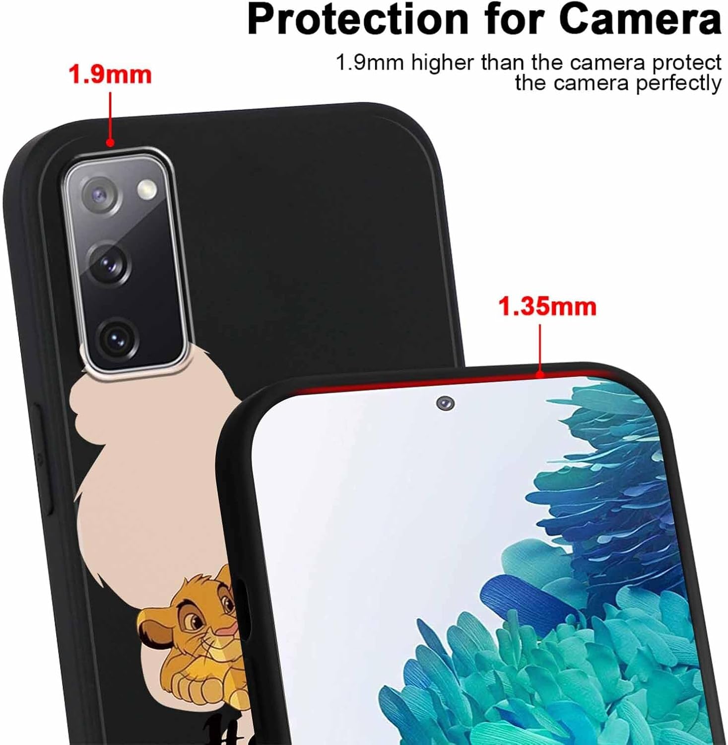 FGIAZDU Paquete de 2 fundas negras de dibujos animados de león para Samsung Galaxy S20 FE 5GS20 Lite de 6.5 pulgadas, TPU suave lindo anime para