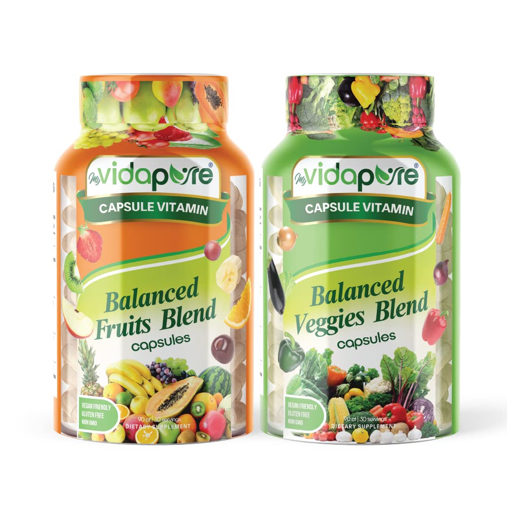 myVidaPure El paquete de frutas y verduras incluye 1 mezcla de frutas equilibradas y 1 vegetal, alimentos naturales integrales, superalimento rojo y