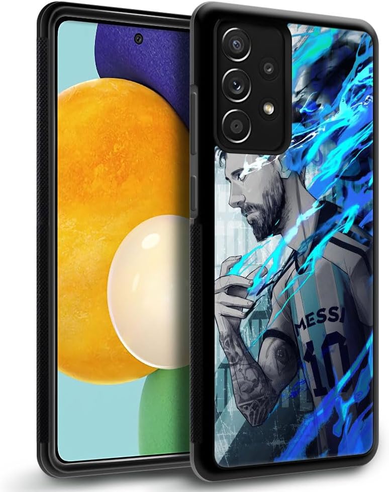 Henok Funda compatible con Samsung Galaxy A53 5G, Y A1 Jugador de Fútbol Diseño Retro con Antideslizante a prueba de golpes Protector de PC
