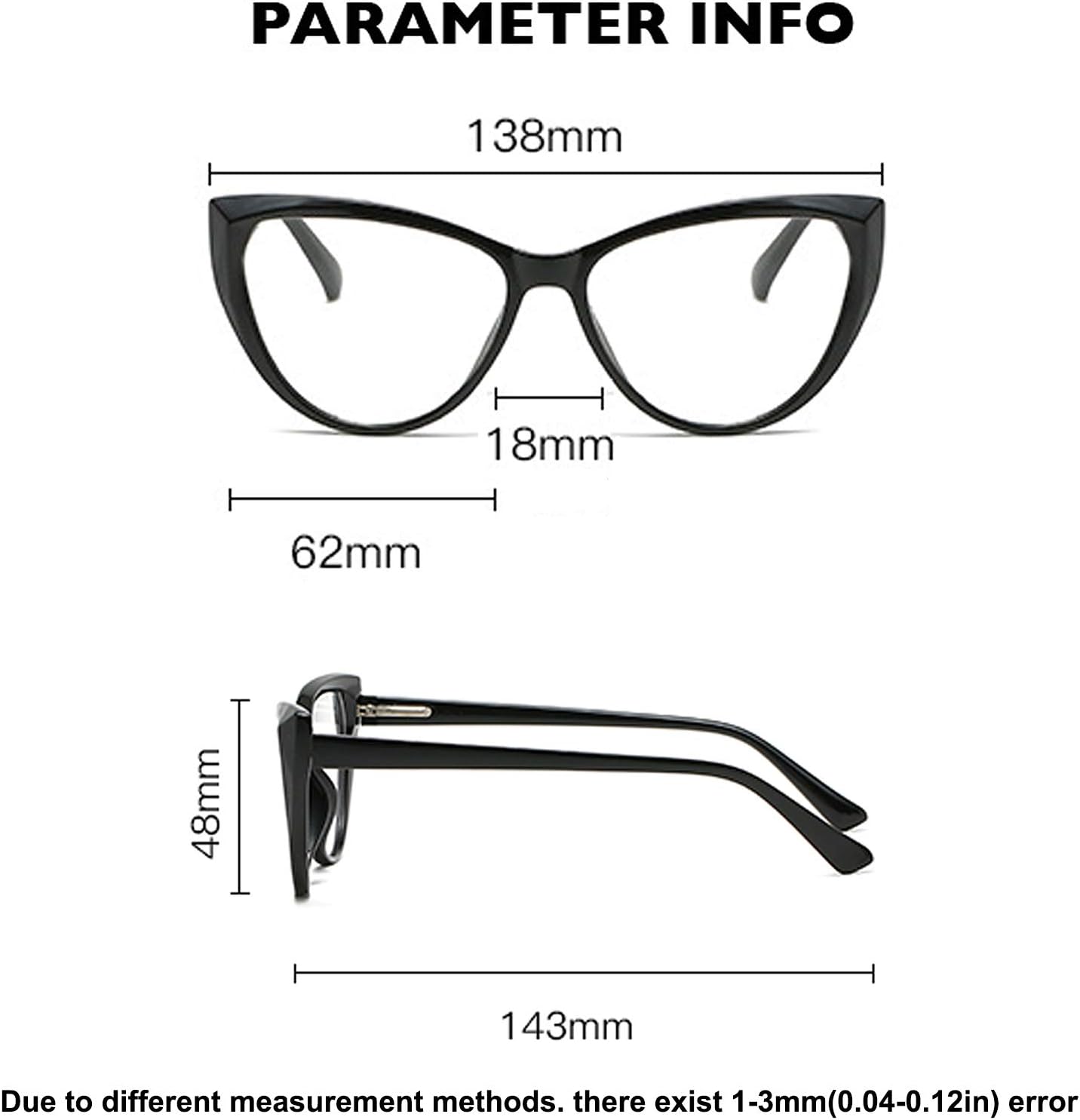 QECEPEI Gafas de luz azul Cateye – Lentes falsos para mujer, antifatiga ocular, lentes transparentes