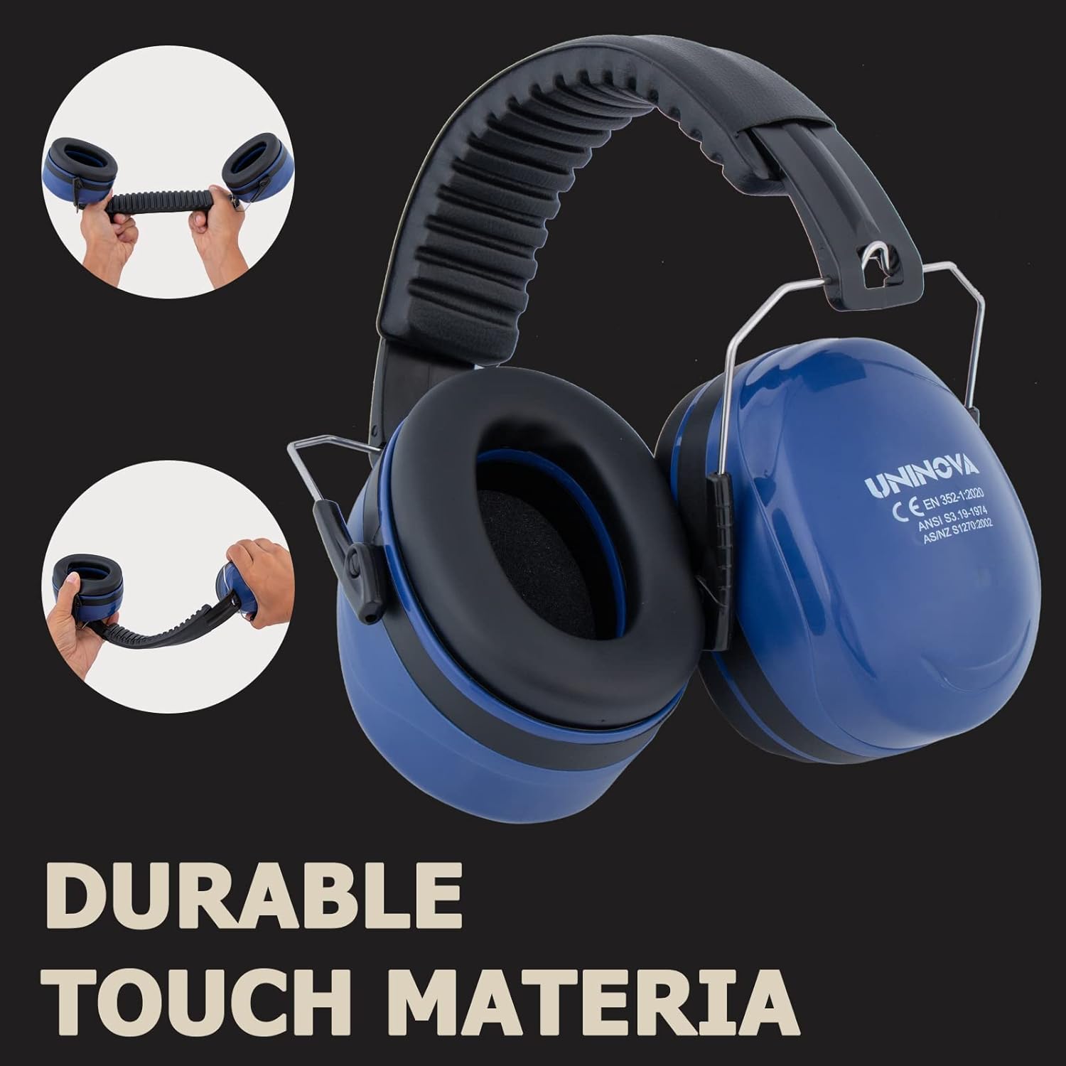 UNINOVA Orejeras de protección auditiva, orejeras de seguridad para reducción de ruido, auriculares de protección auditiva NRR 26dB
