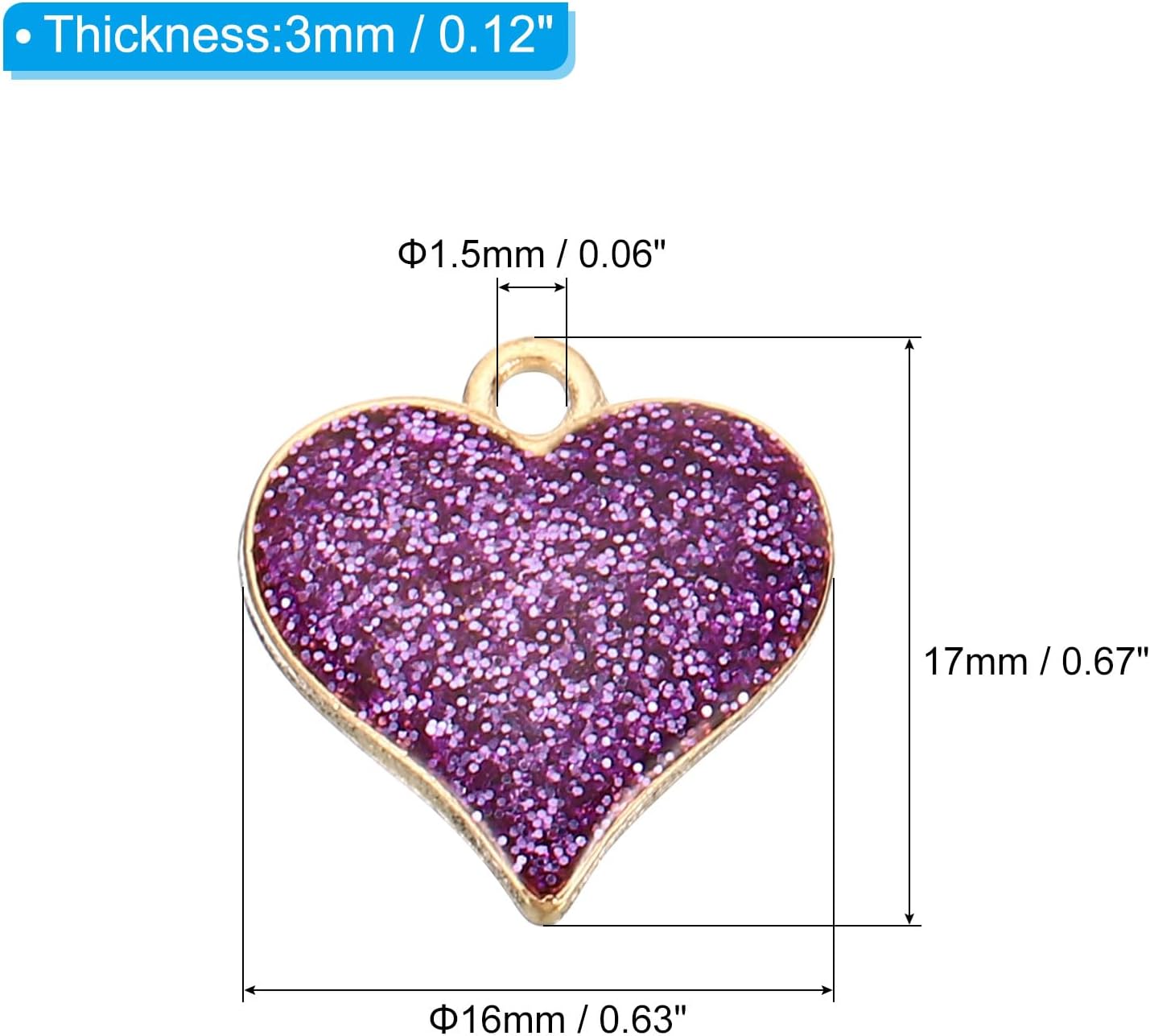 PATIKIL Dije de corazón, 30 piezas de mini dije de corazón encantador de resina a granel, hermoso diseñador lindo para hacer joyas, pulseras,