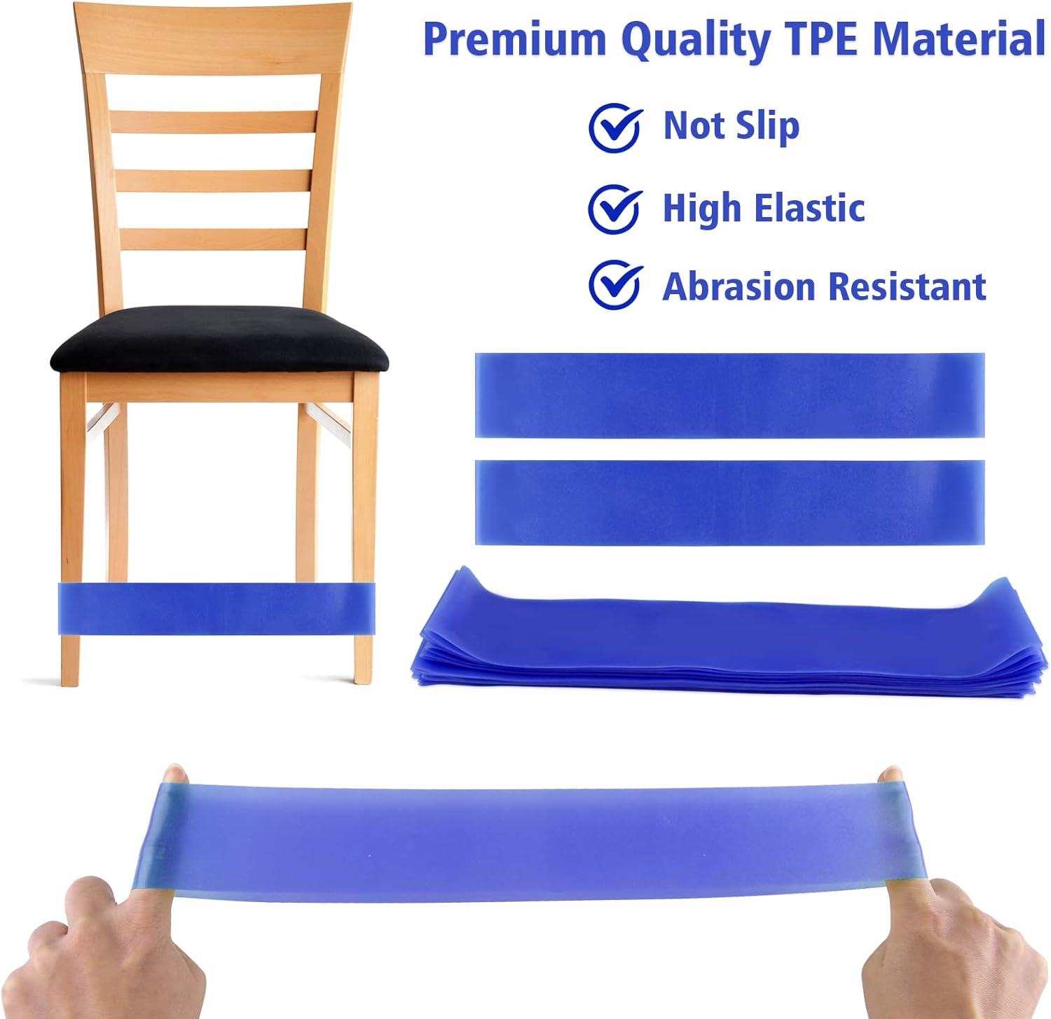 PLULON Paquete de 15 bandas para sillas para niños con pies inquietos, bandas elásticas para pies, bandas para ansiedad, asientos flexibles para