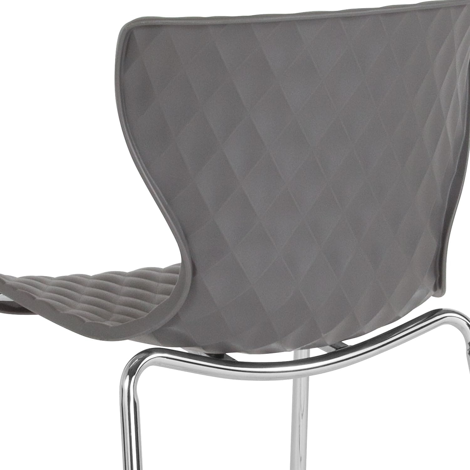 Flash Furniture Lowell Silla apilable de plástico gris con diseño contemporáneo