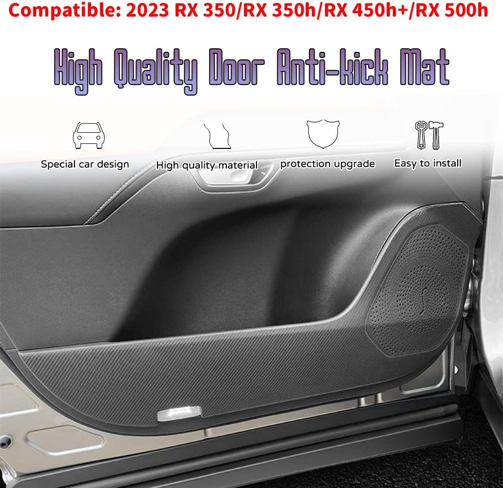 Bmolpt Accesorios interiores personalizados, 4 unidades para Lexus RX 350RX 350hRX 450h+RX 500h de cuero para puerta de automóvil, calcomanías