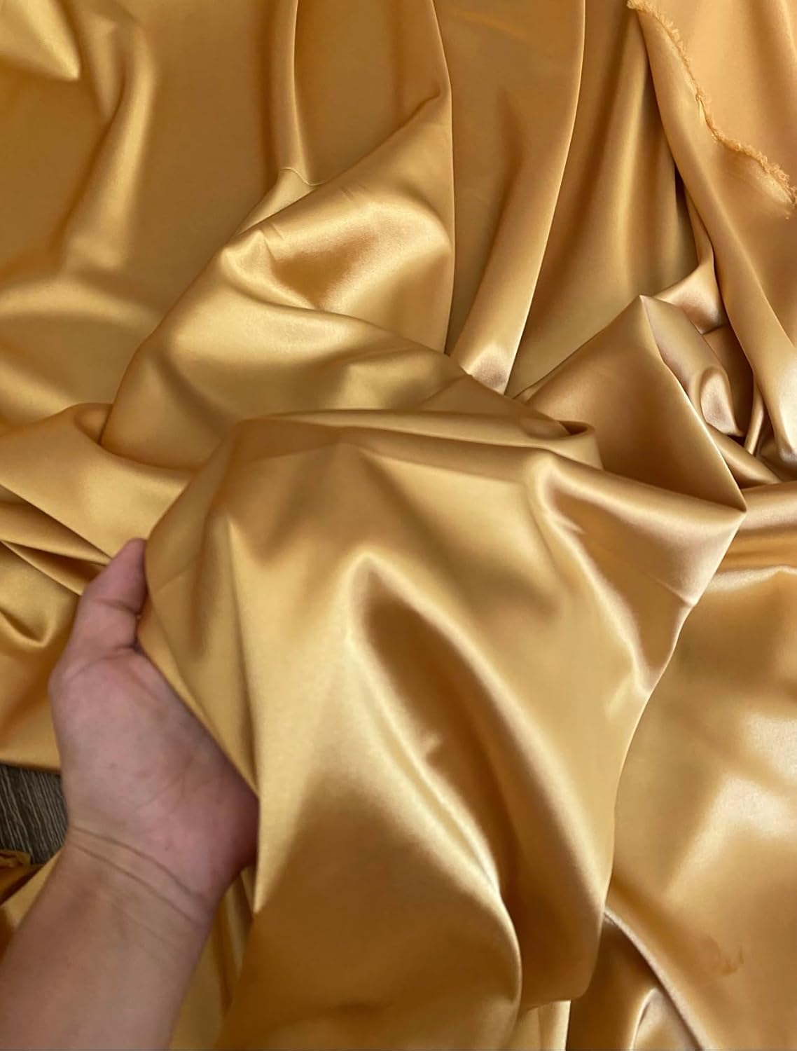 Yard – Tela de satén sedosa elástica de alta calidad, tela para vestidos y faldas, suave como la seda, brillo metálico, ideal para bodas y diseño de