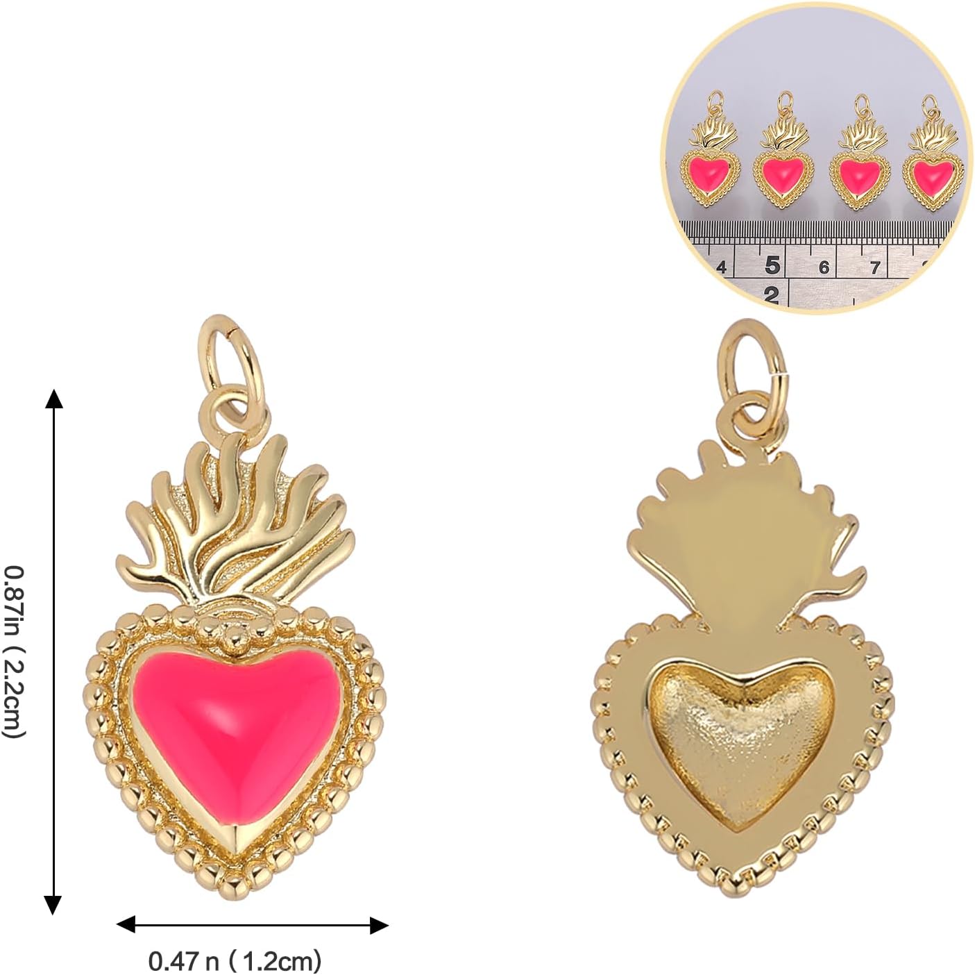 Abalorio de latón dorado con esmalte y anillos de salto para joyería pendientes pulsera collar fabricación