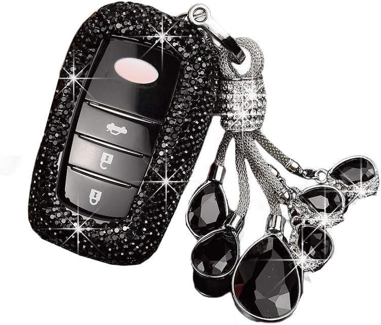 Diamante brillante de las mujeres de la moda para la cubierta de la llave del coche Toyota Prius Camry Corolla C-HR RAV4 Land Cruiser Prado