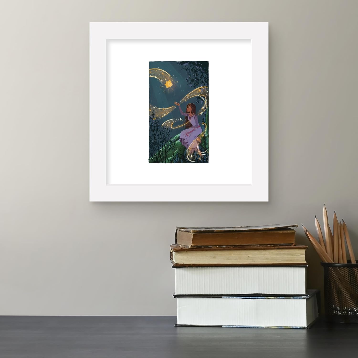 Trends International Gallery Pops Disney Wish – Wish Come True Panel #2 – Póster de pared, 12.00 x 12.00 pulgadas, versión de marco blanco