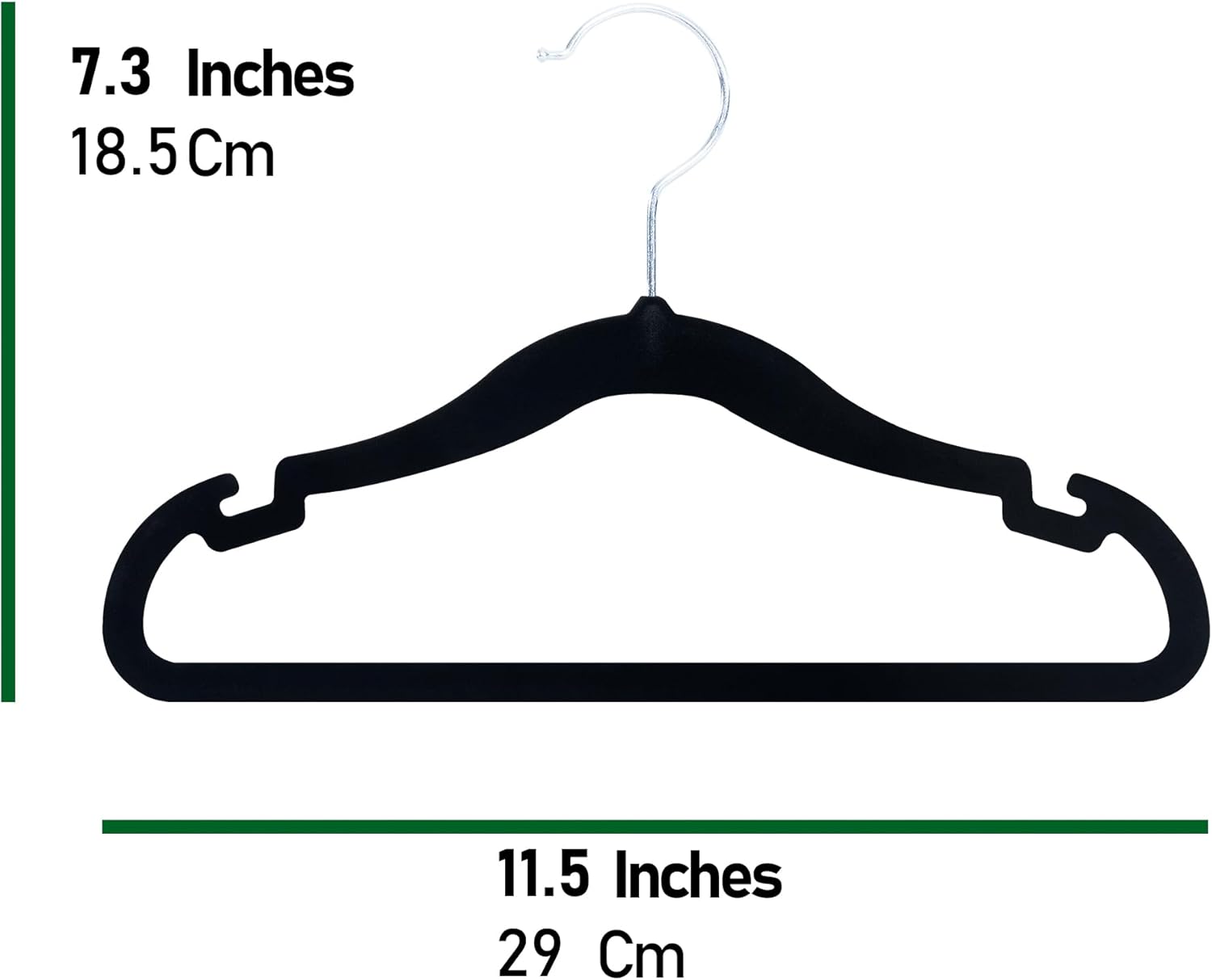 CCS01B50 – Perchas para ropa de bebé para armarios, perchas de terciopelo para niños, perchas antideslizantes para ahorrar espacio, 11.5 pulgadas,