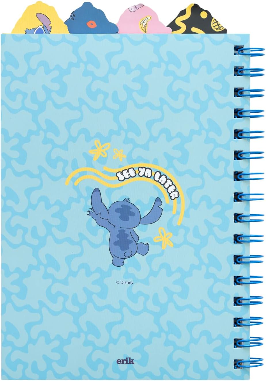 Grupo Erik Disney Stitch – Cuaderno de proyectos A5 con 4 divisores, cuadernos A5, planificador de proyectos, bloc de notas A5, bloc de notas A5,