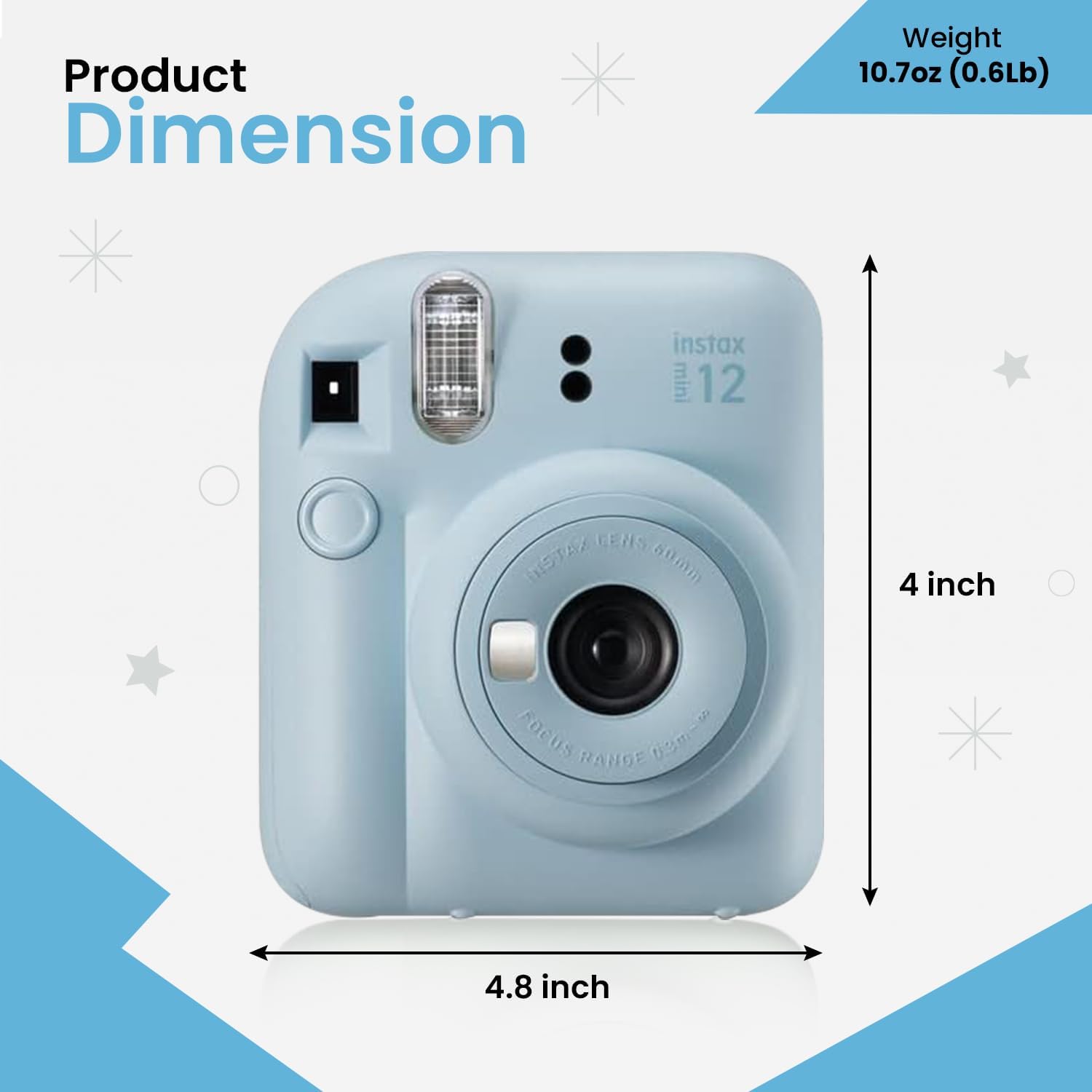 Fujifilm Instax Mini 12 – Paquete de accesorios para cámara instantánea Instax Mini 12 y funda personalizada compatible + película Fuji Instax (50