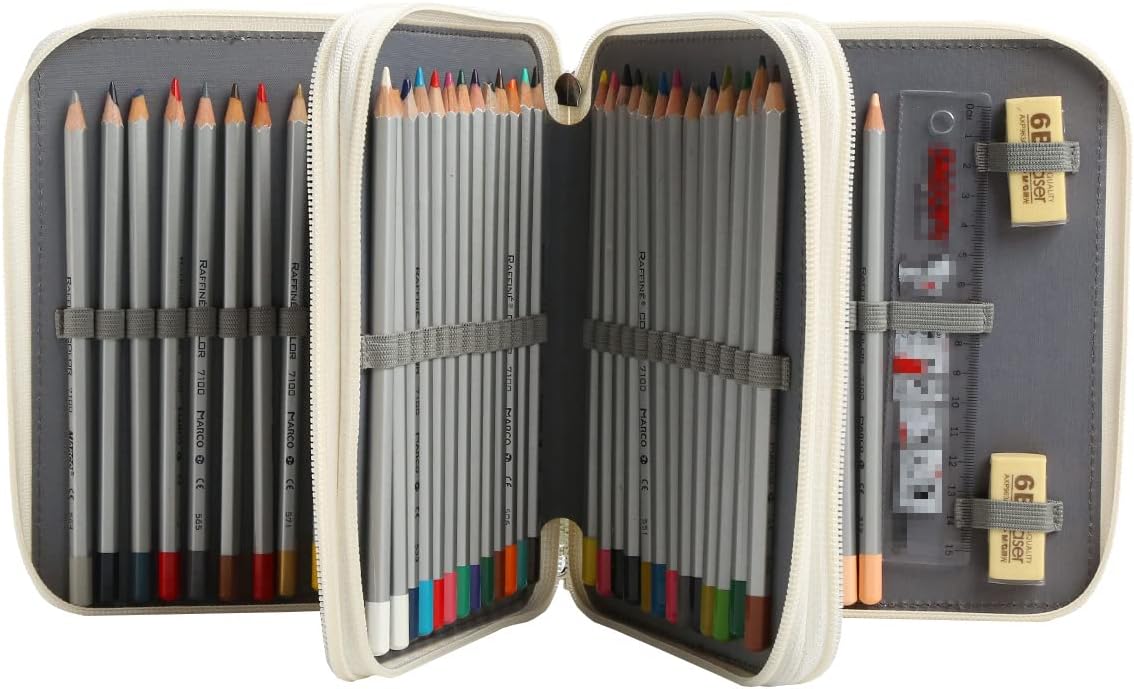 Lbxgap Organizador de 72 ranuras para lápices con cremallera para lápices de acuarela Prismacolor, lápices de colores Crayola, lápices Marco