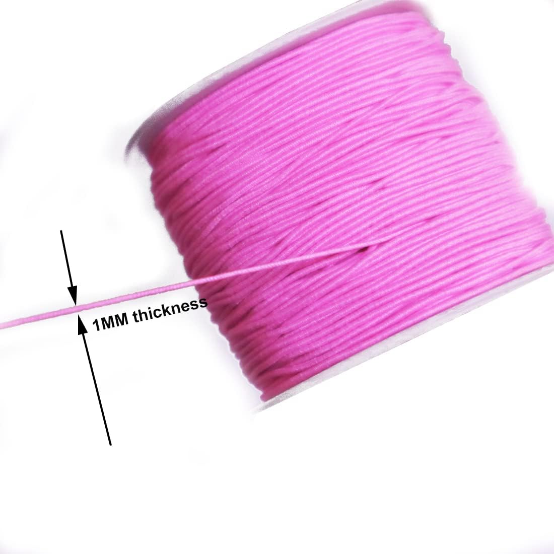 TuNan – 2 cuerdas elásticas de 0.039 pulgadas (0.039 in), 218 yardas, para pulseras, collares, bisutería, abalorios, color verde, rosa