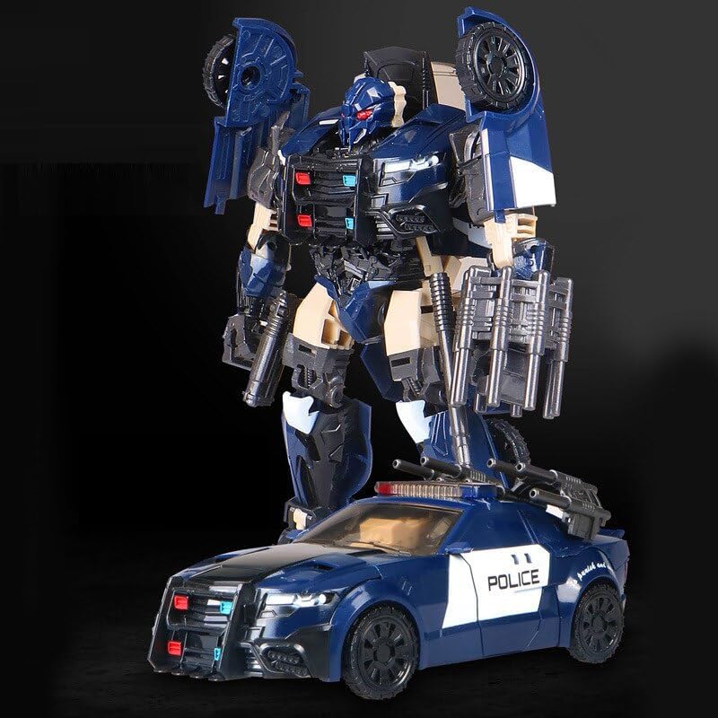 Optimus Prime Roadblock Police Car Robot H6001-5 Transformer Raptor Optimus Prime Autobots Transformación de película 7 Juguete Aleación Robot Anime