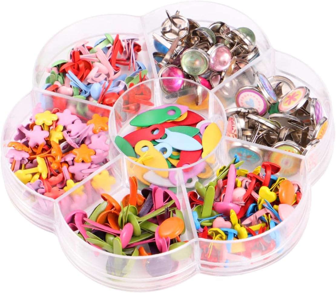 EXCEART 2 cajas de croissant de color clavo de papel tachuelas de papel para manualidades para niños, manualidades de latón